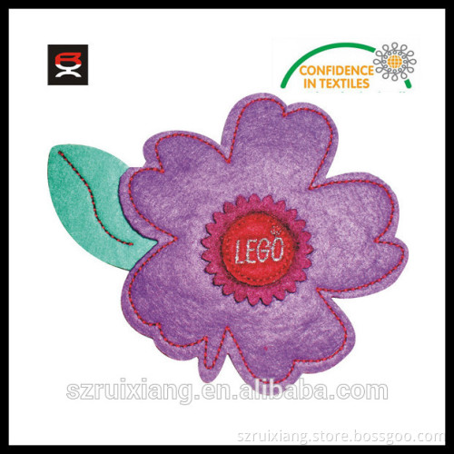 Flower Patern Felt Embroidery Patch Label